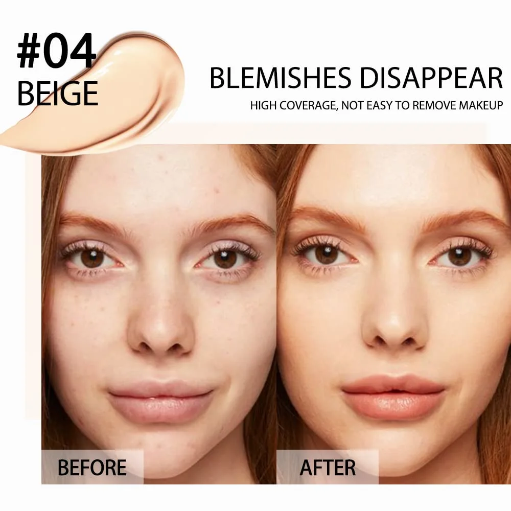 2Pcs Concealer Serum,under Eye Concealer for Concealer Dark Circles,Full Coverage Concealer Face Makeup Sets,Waterproof Corrects Tattoo Concealer Foundation,corrector de ojeras,04 BEIGE