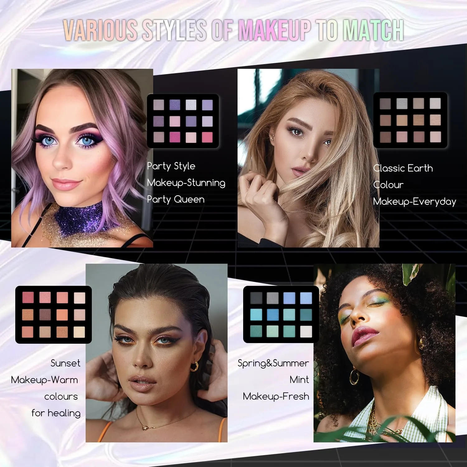 All in One Makeup Kits for Teens Girl Beginner with Hand Bag Included 54 Colors Eyeshadow Blush Bronzer Highlighter Concealer Lipgloss Eyeliner Lipliner(Silver)