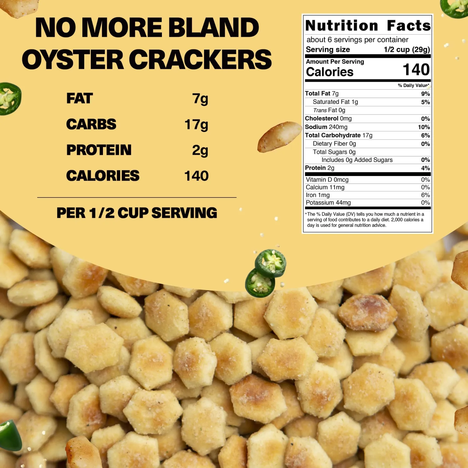Wicked Minis Soup & Oyster Crackers - Saltine Crackers Salted Flavored Mini Puffed Soup Crackers, Savory Snacking Mix, Seasoned Croutons Salad Toppers, Crackers for Chili 6oz (Jalapeno Cheddar, Pack of 1)