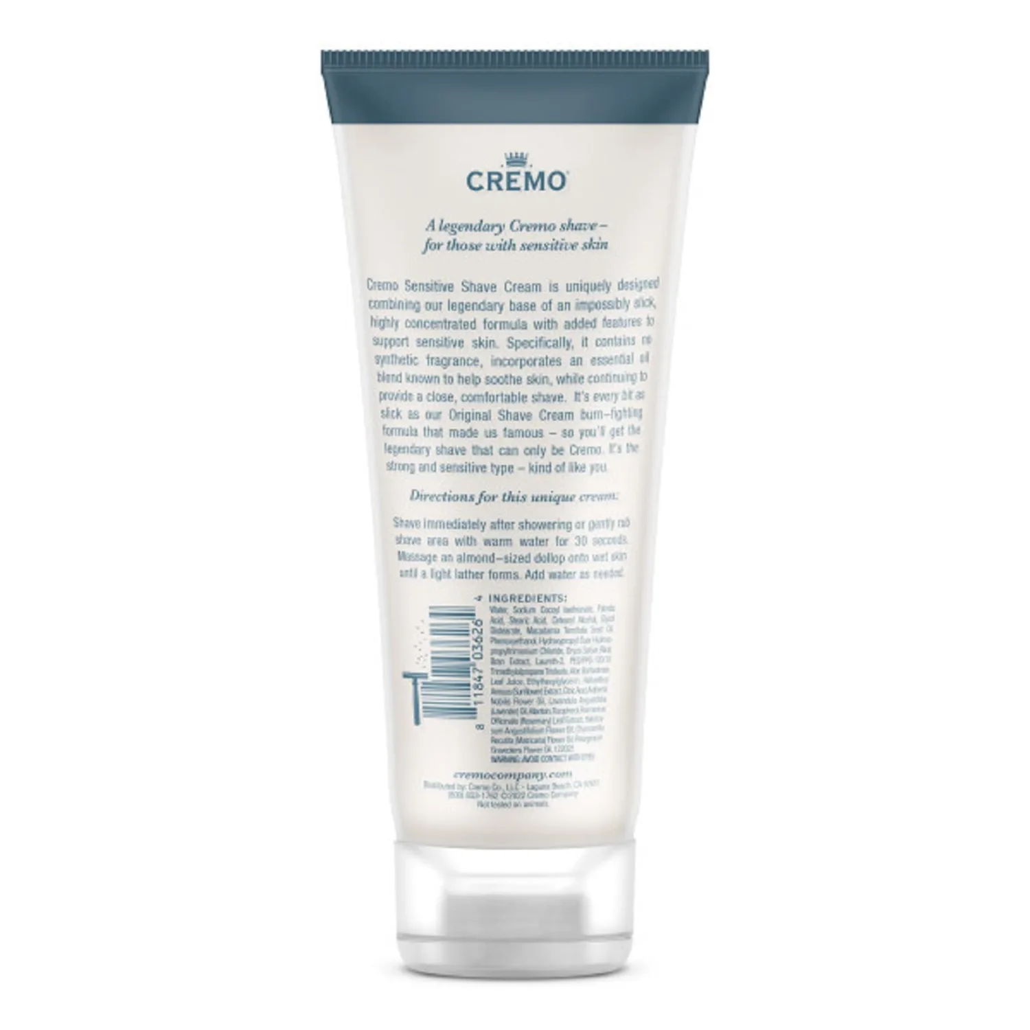 Cremo Barber Grade Sensitive Shave Cream, Astonishingly Superior Smooth Shaving Cream for Men, Fights Nicks, Cuts and Razor Burn, 6 Fl Oz