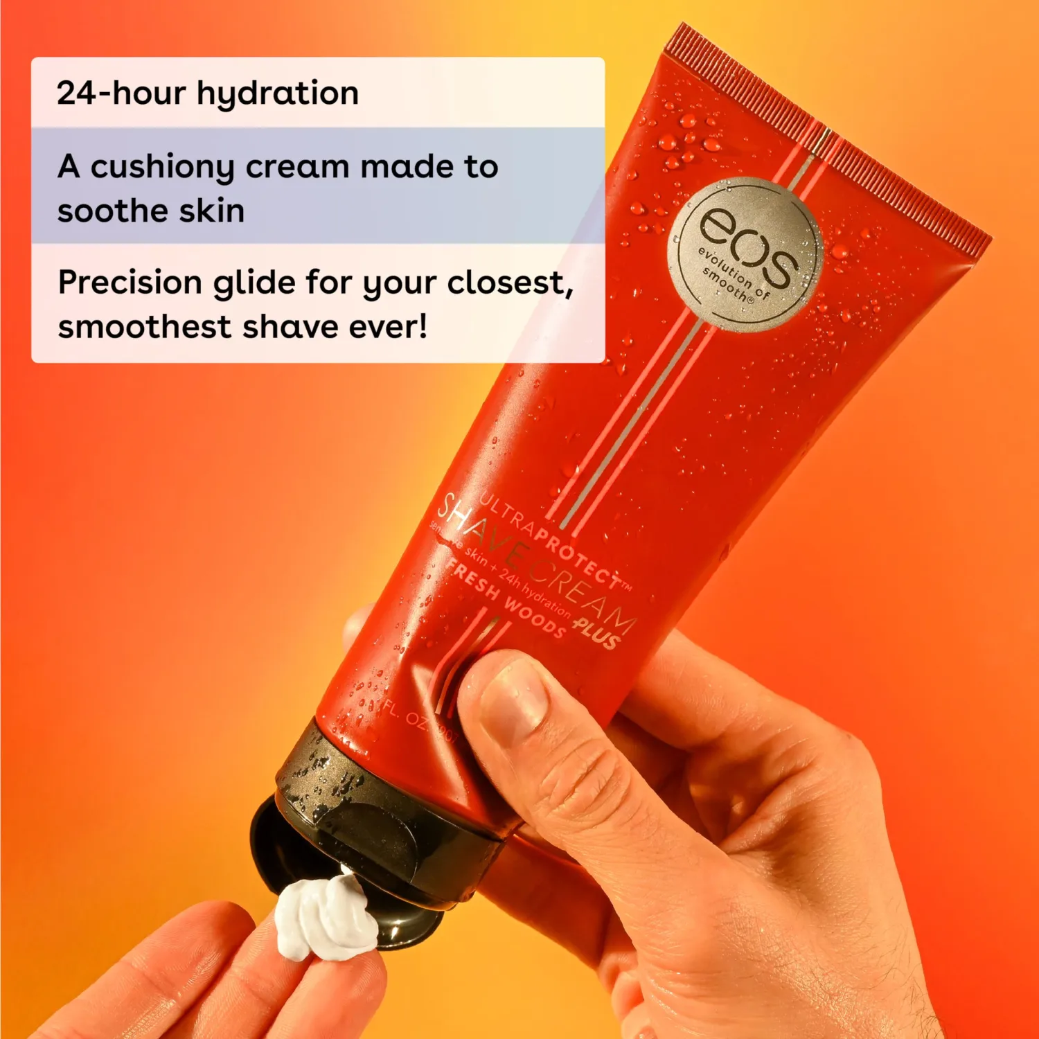 eos UltraProtect™ Men’s Shave Cream- Fresh Woods, 24-Hour Hydration, Non-Foaming Formula, 7 fl oz