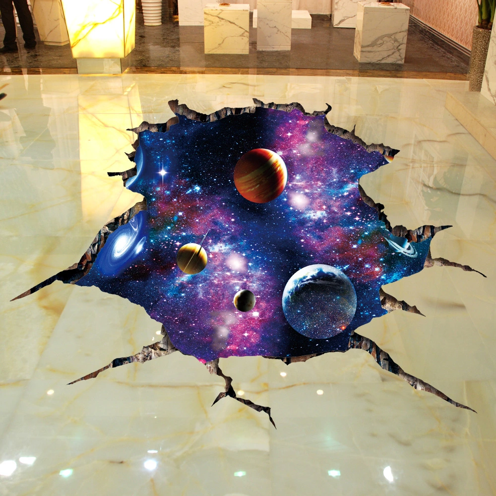 Broken Window 3D Starry Sky Floor Sticker