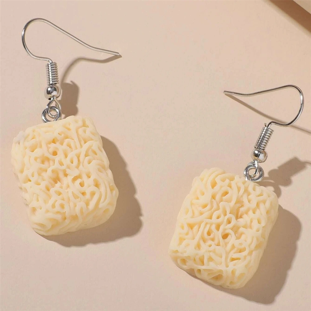 Creative Simulation Instant Noodle Earrings Resin Ear Hook