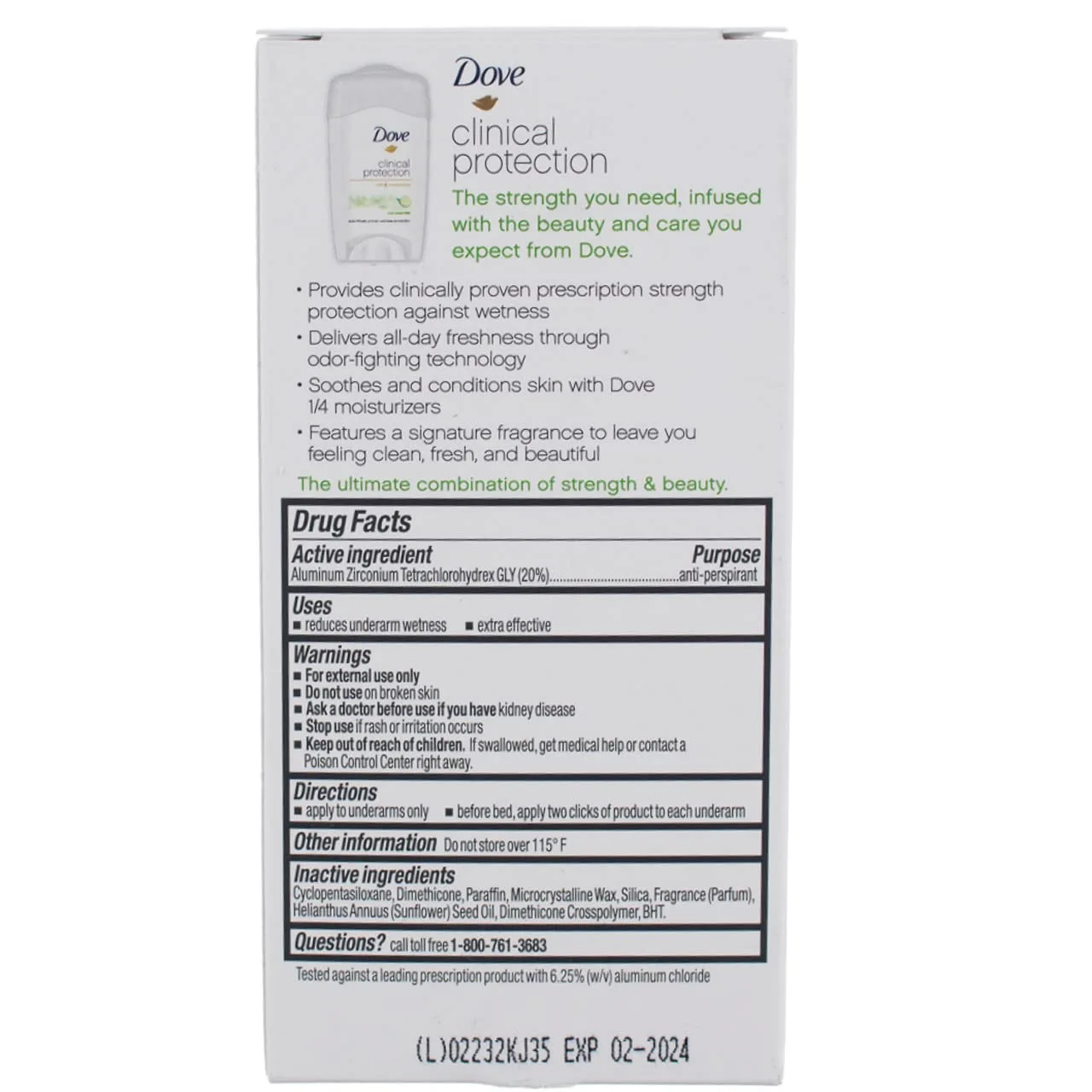 Dove Clinical Protection Antiperspirant, Original Clean, 1.7 OZ, pack of 2