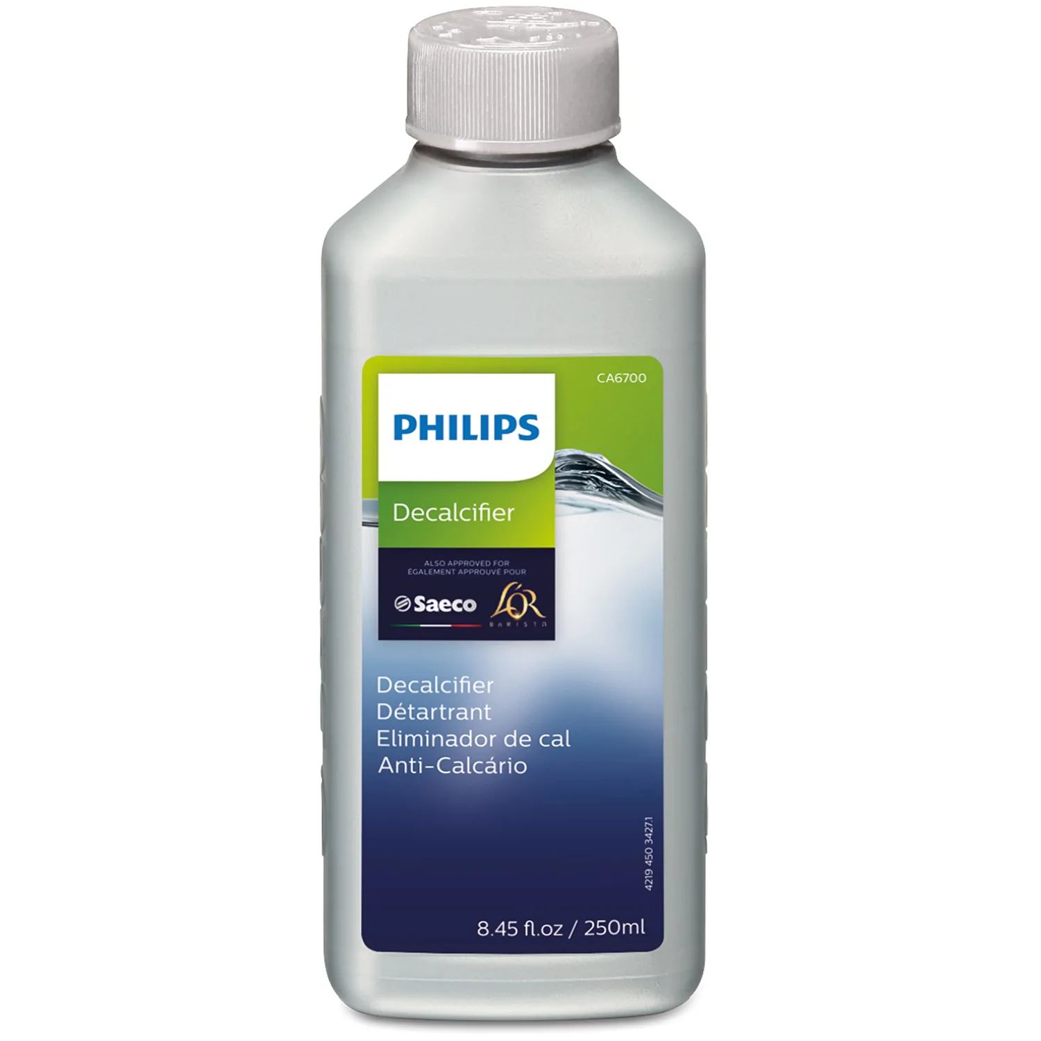 Philips Kitchen Appliances Philips Original Espresso Machine Descaler, Perfect Descalcification for a Prolong Machine Lifetime, 1 Descaling Cycle, Bottle of 250 ml, (CA6700/47)