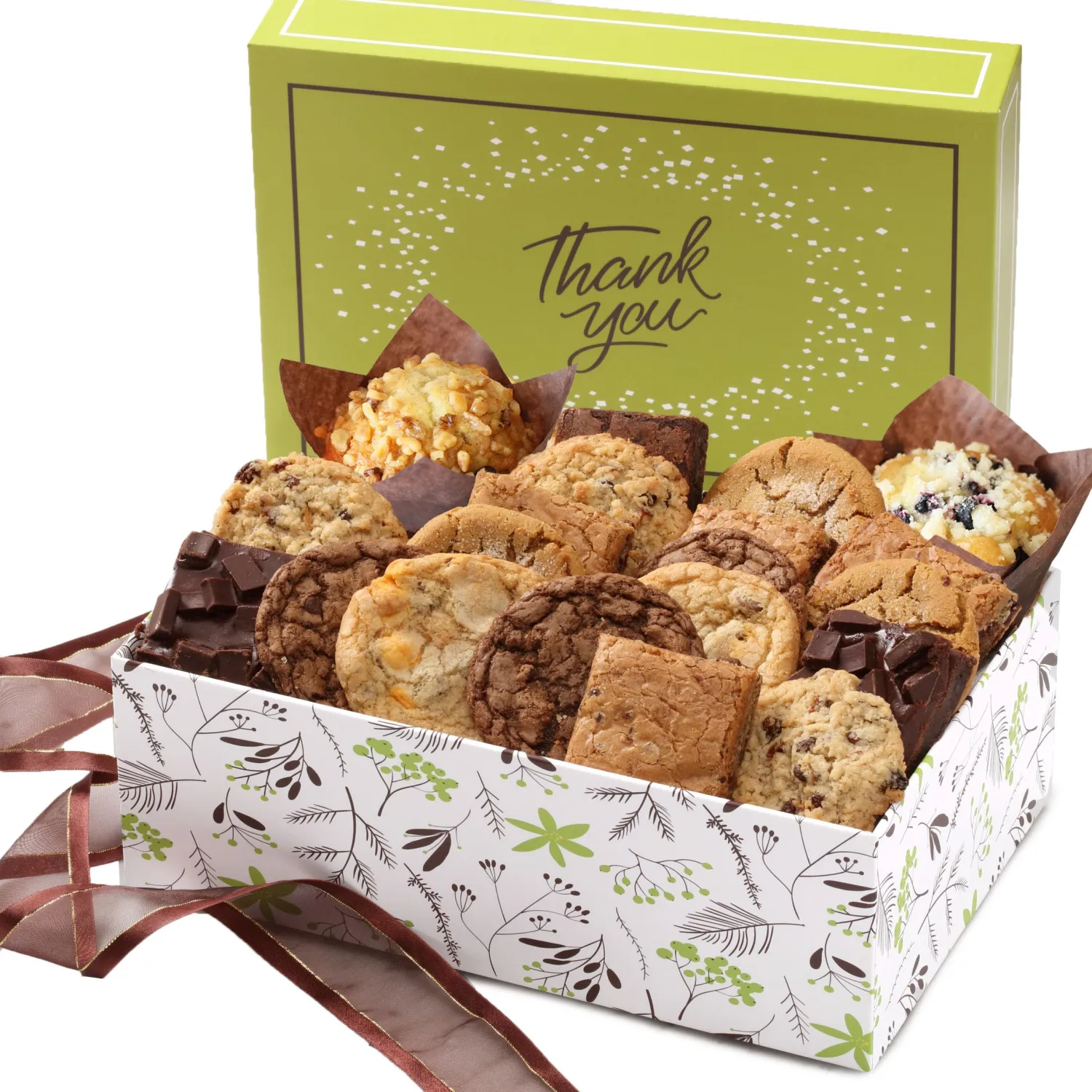 Broadway Basketeers Brownie and Cookie Gift Box, Gift Basket to Say Thank You Gift Baskets Delivery Prime Gourmet Edible Care Package for Teacher, Employee, Nurse, Neighbor, Families, Her, Him