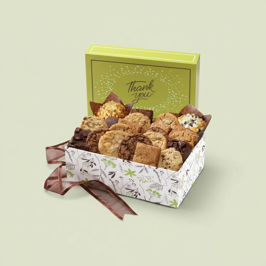 Broadway Basketeers Brownie and Cookie Gift Box, Gift Basket to Say Thank You Gift Baskets Delivery Prime Gourmet Edible Care Package for Teacher, Employee, Nurse, Neighbor, Families, Her, Him