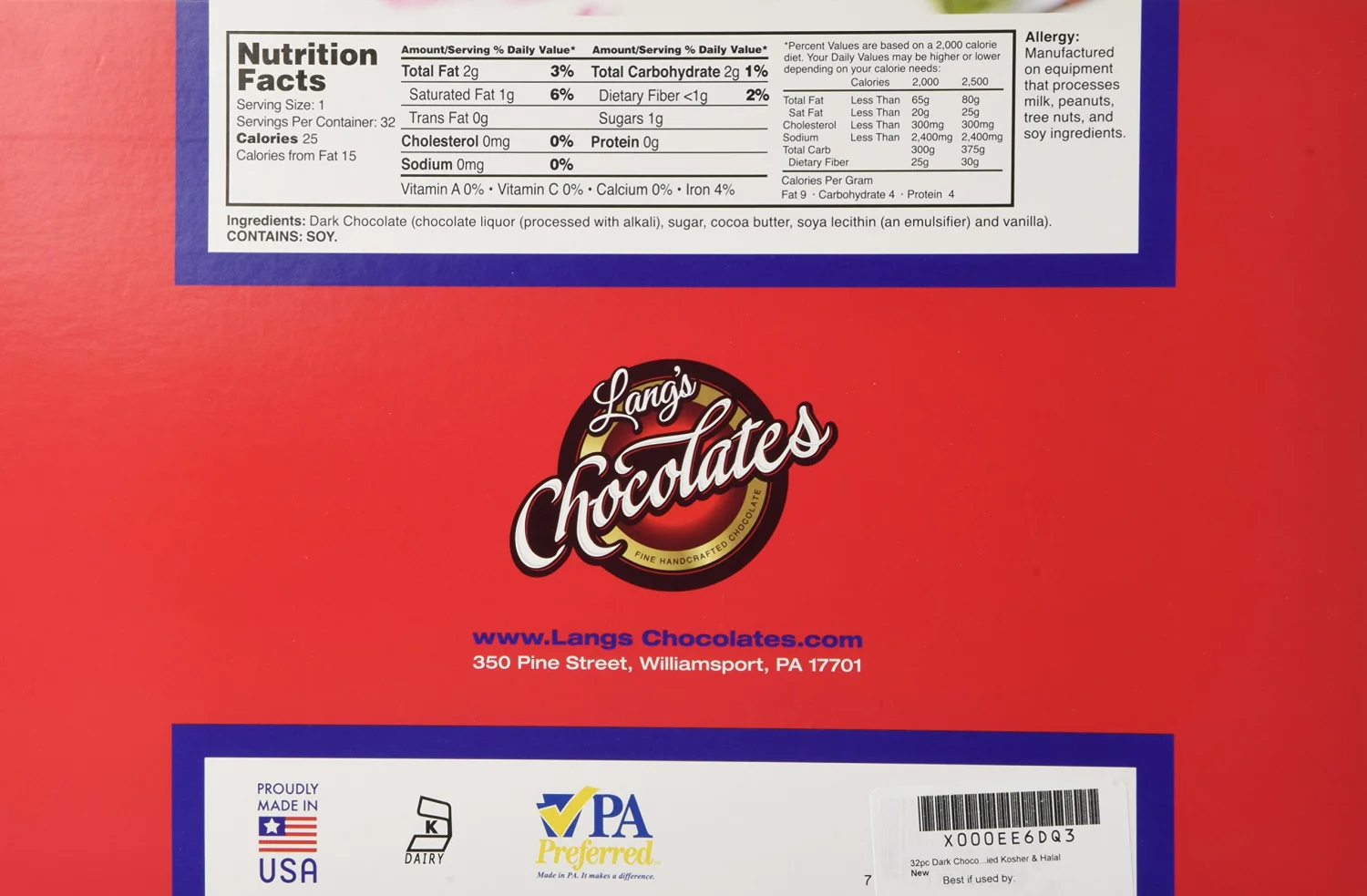Lang’s Chocolates – Dark Chocolate Cups – Dairy-Free, Gluten-Free, Kosher and Dairy Certified – Add Mousse, Dessert, or Liqueur – Perfect for Entertaining – 32 Count