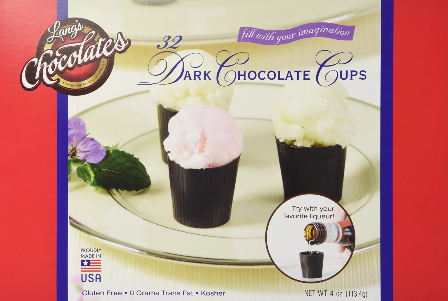 Lang’s Chocolates – Dark Chocolate Cups – Dairy-Free, Gluten-Free, Kosher and Dairy Certified – Add Mousse, Dessert, or Liqueur – Perfect for Entertaining – 32 Count