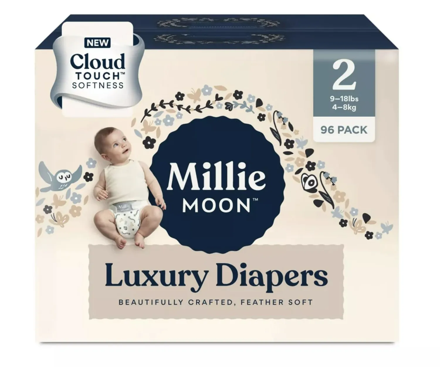 Diapers Sizes 1-6 Luxury Diapers COUCHES DE Luxe (Choose Size) (Size 2-96 Diapers (9lbs-18lbs))