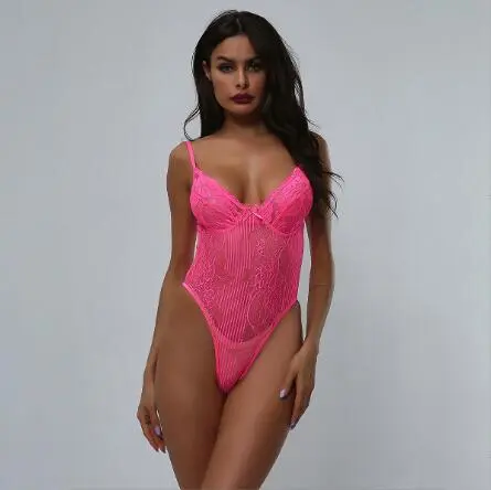 Shoulder Strap Bow Openwork Lace Jumpsuit