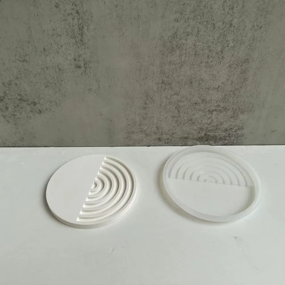 Half Stripes Round Coaster Silicone Mold