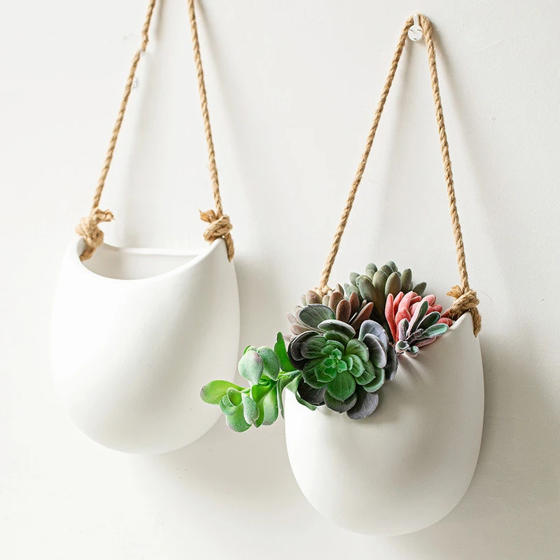 Punch-free Creative Ceramic Wall Hanging Vase