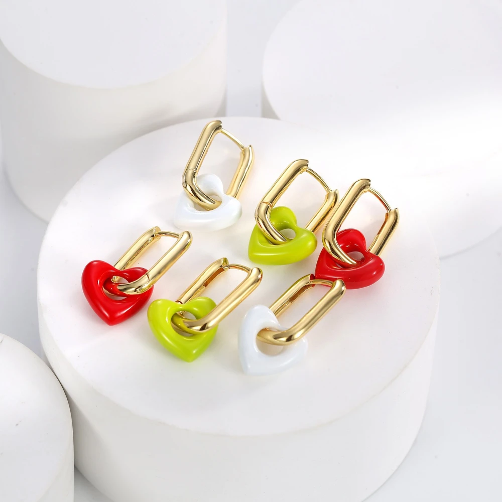 Contrast Color Love Ear Clip Cold Special-interest Design