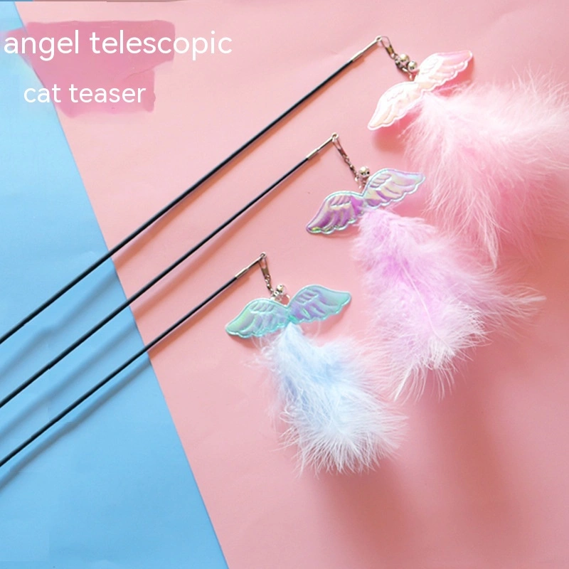 Cat Toy Teaser Plush Feather Bell Teaser Relieving Boredom Self-Hi Pet