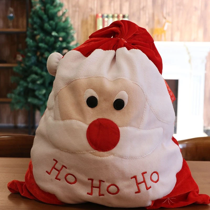 Santa Claus Golden Velvet Cloth Candy Backpack