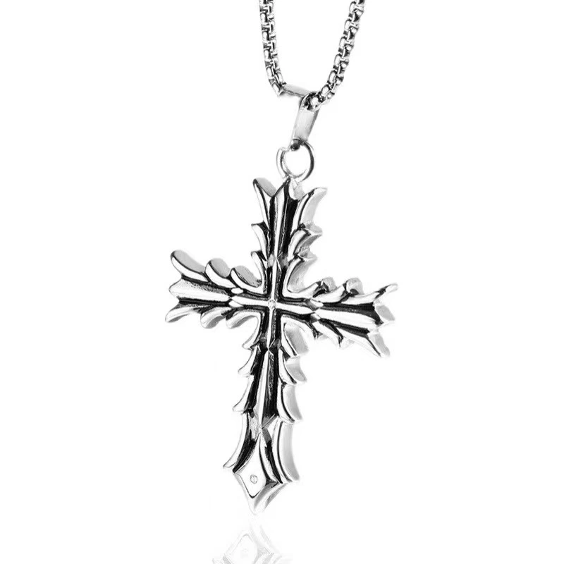 Personalized Retro High Street Hip Hop Cross Pendant Niche High Sense Men's And Women's Sweaters Accessories Necklace