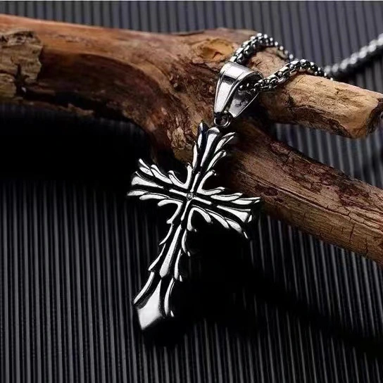 Personalized Retro High Street Hip Hop Cross Pendant Niche High Sense Men's And Women's Sweaters Accessories Necklace