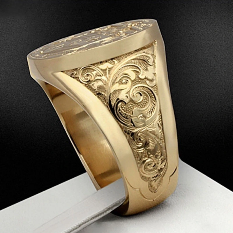 Fashion Vintage Engraving Godfather Ring