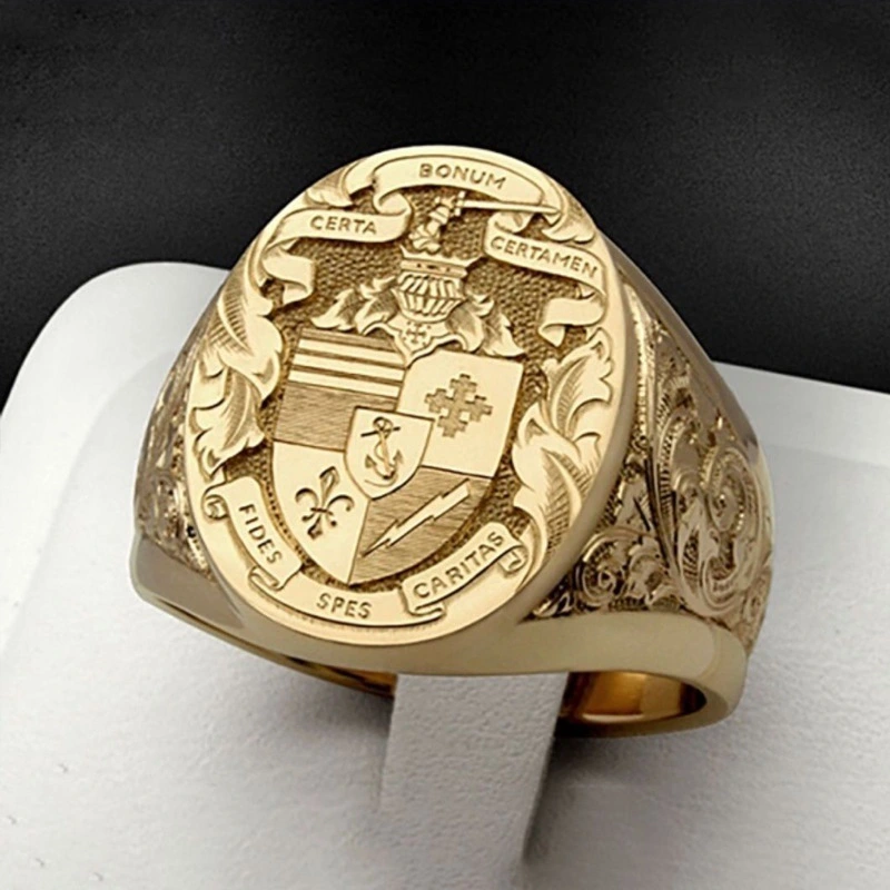 Fashion Vintage Engraving Godfather Ring