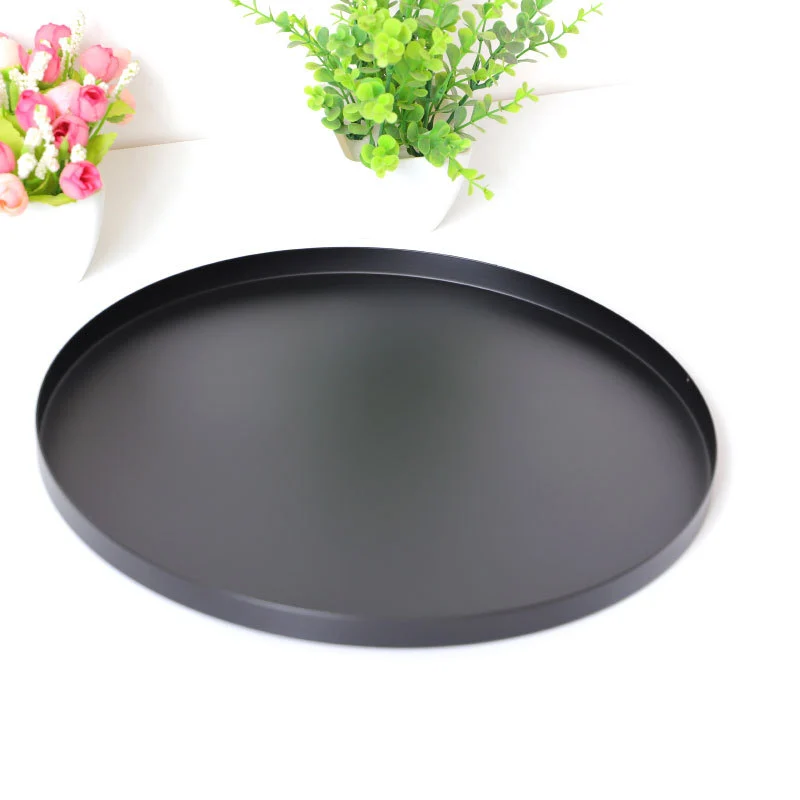 Black Disc Metal Tray Storage Tray Decorative Ornaments