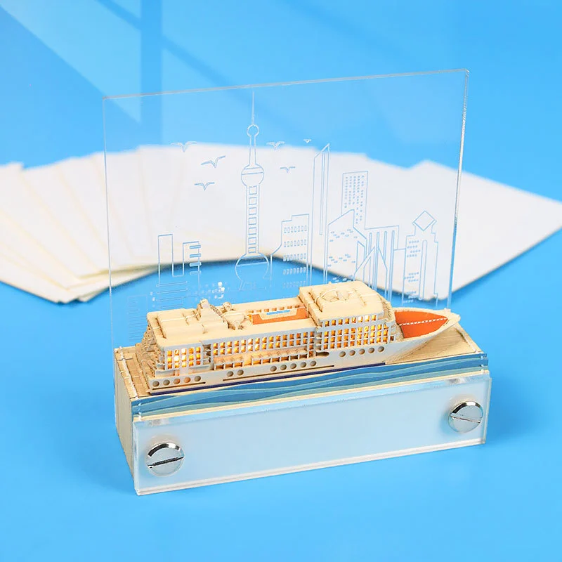 Victoria Harbor Cruise Ship Three-dimensional Paper Carving Note