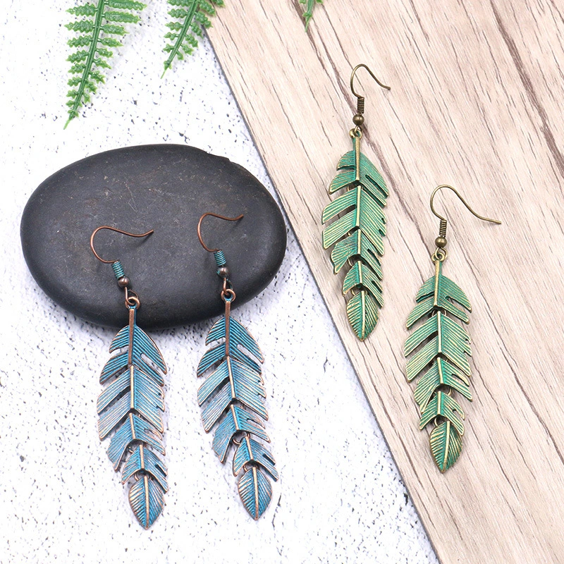 Fashion Vintage Alloy Leaf Shaped Earrings