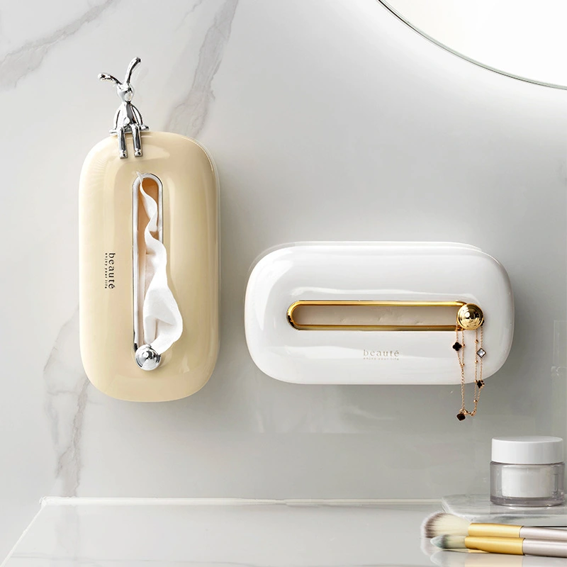 Cream Style Bathroom Wall Hanging Punch-free Storage Box