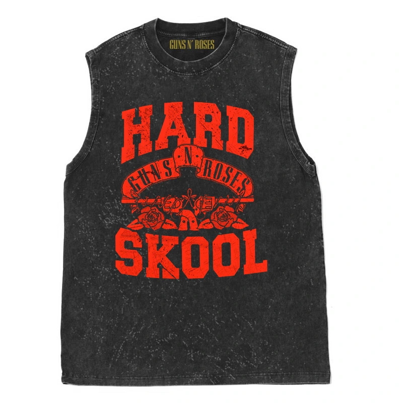 American Retro Rock Washed Distressed Sleeveless Vest T-shirt