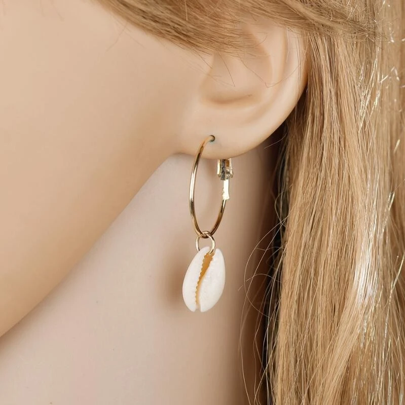 Big Ear Ring Shell Women's Ocean Style Conch Simple Earrings