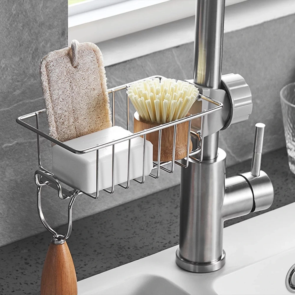 Racks Hanging On A Faucet Stainless Steel Kitchen Storage Rack