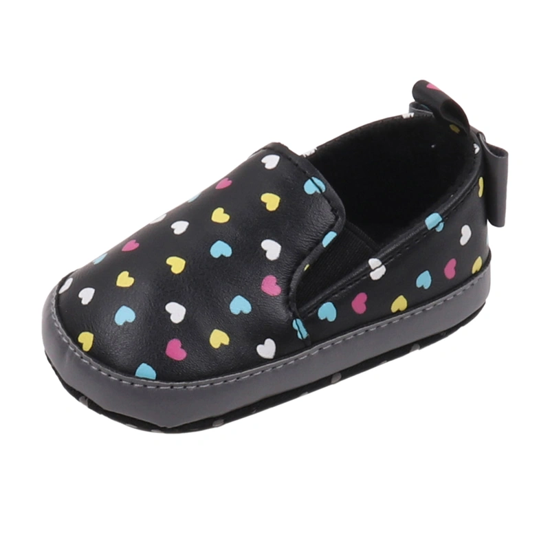 Baby Girls Shoes, Soft PU Leather Heart Print Non-slip Princess Shoes