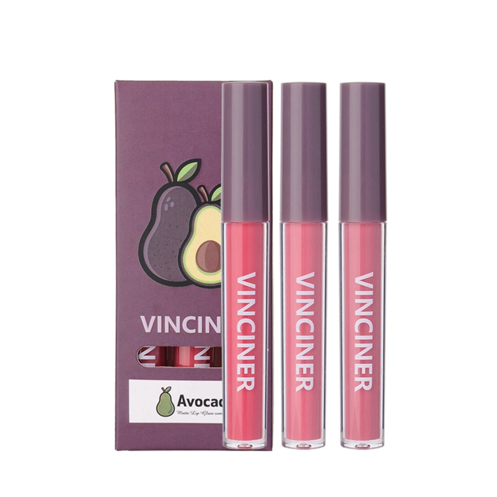 3Pcs Fruits Matte Lip Gloss Set Lipstick Long Lasting Matte Lip Stick