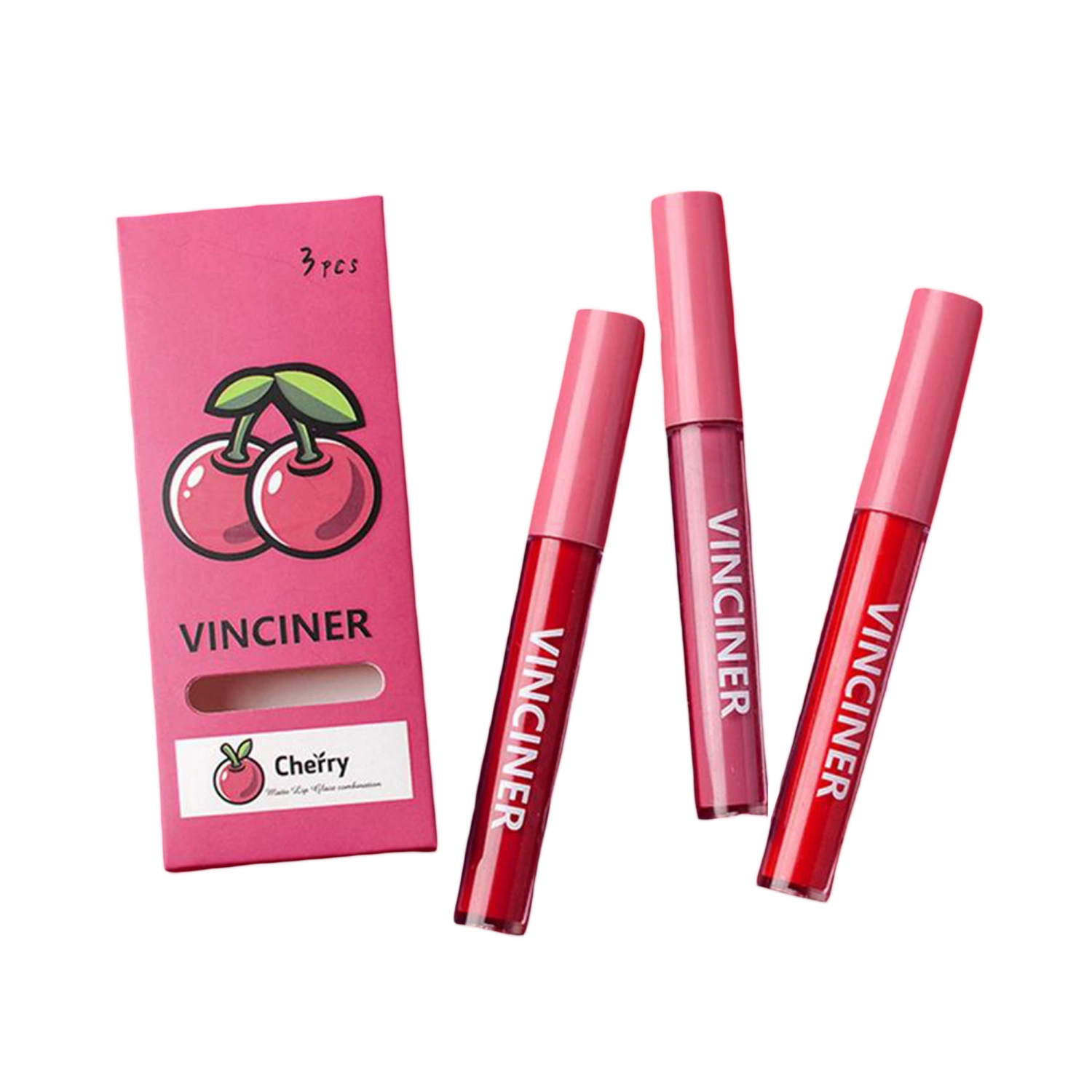 3Pcs Fruits Matte Lip Gloss Set Lipstick Long Lasting Matte Lip Stick