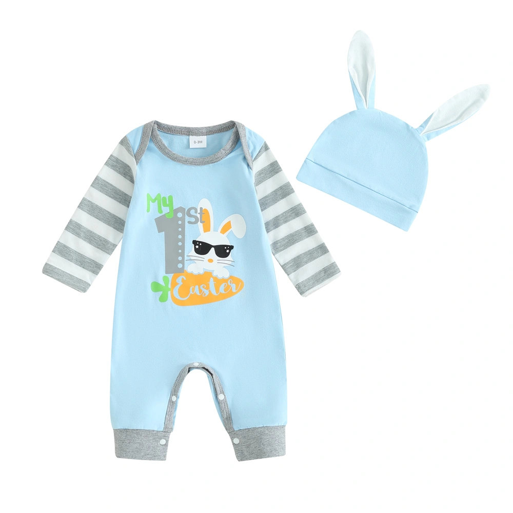 Baby Girls Boys Rompers Easter Clothes Toddler Bodysuits with Hat