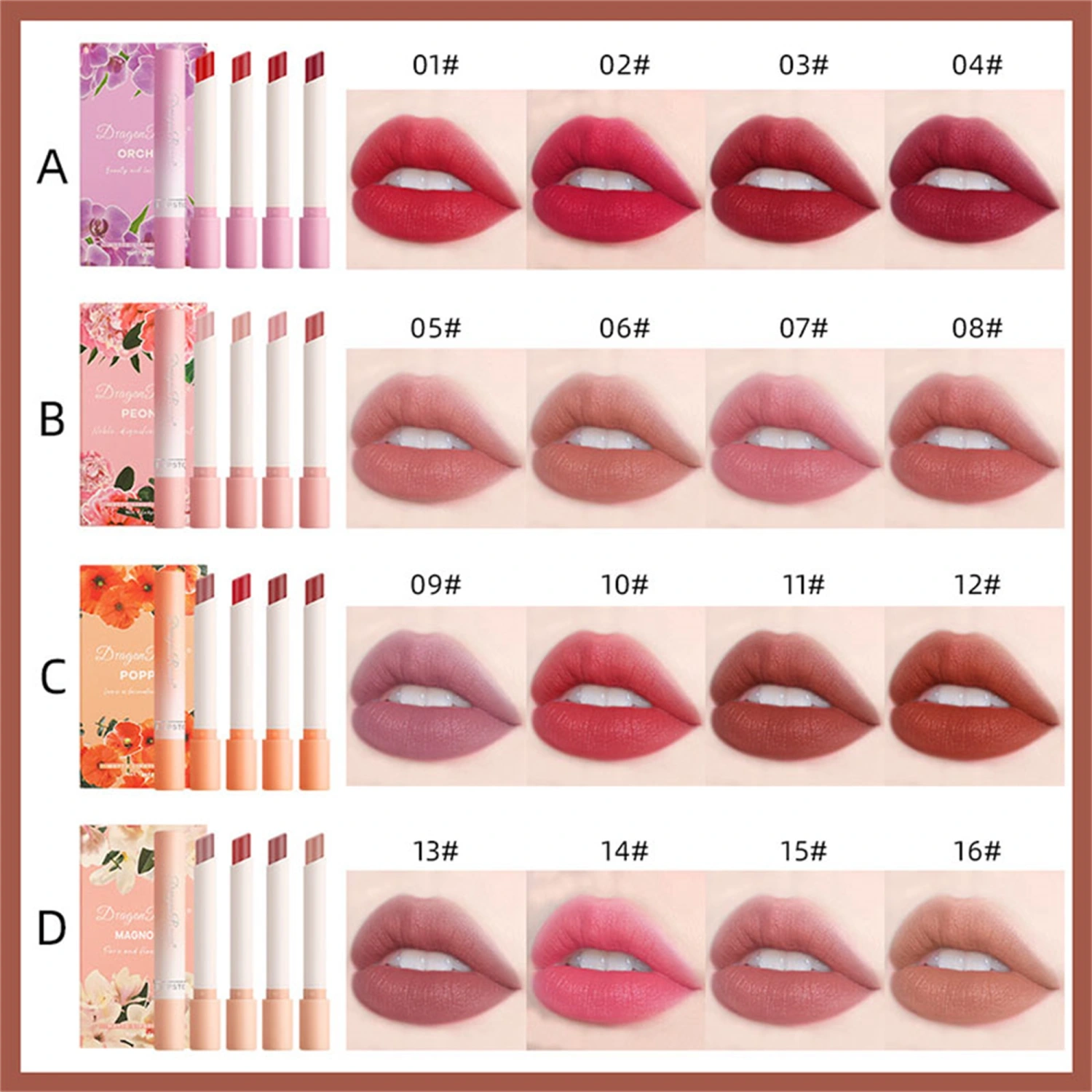 Matte Lipstick Set with Box, Long Lasting Non-Stick Cup Lip Stick