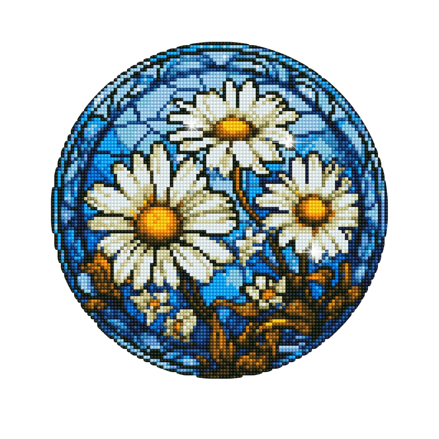 Diamond Painting for Kids Adults Daisy Flower Round Drill Diamond Art