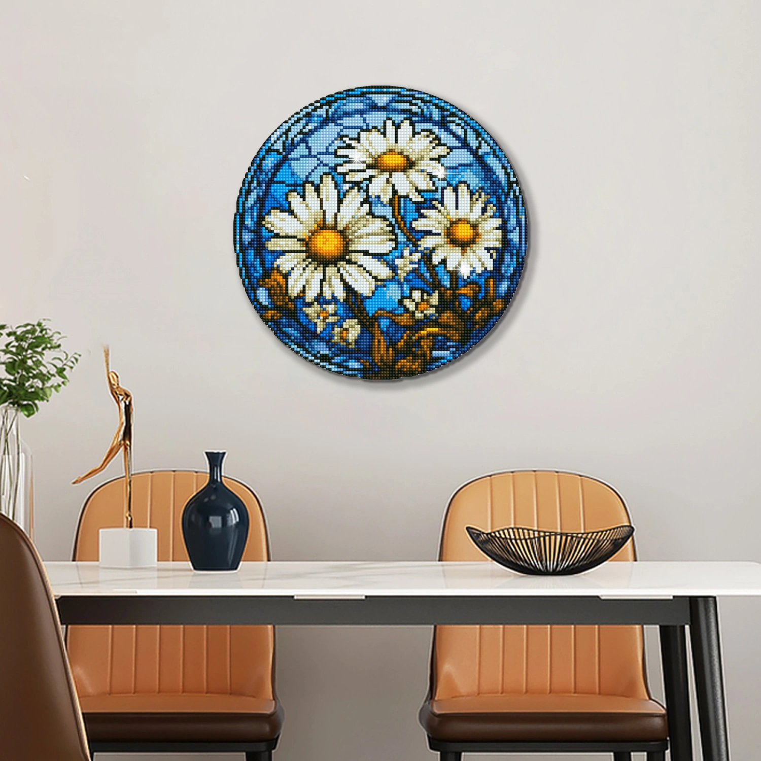 Diamond Painting for Kids Adults Daisy Flower Round Drill Diamond Art