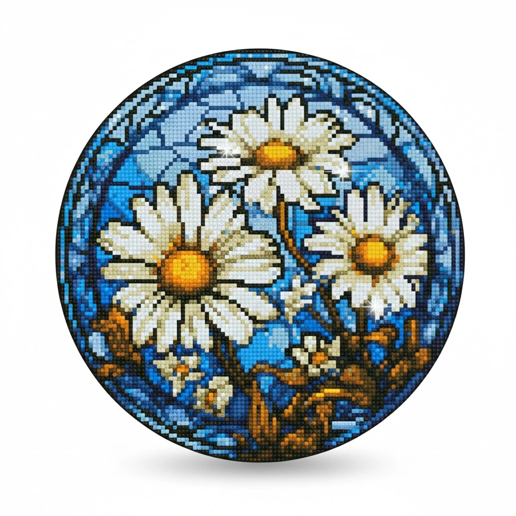 Diamond Painting for Kids Adults Daisy Flower Round Drill Diamond Art