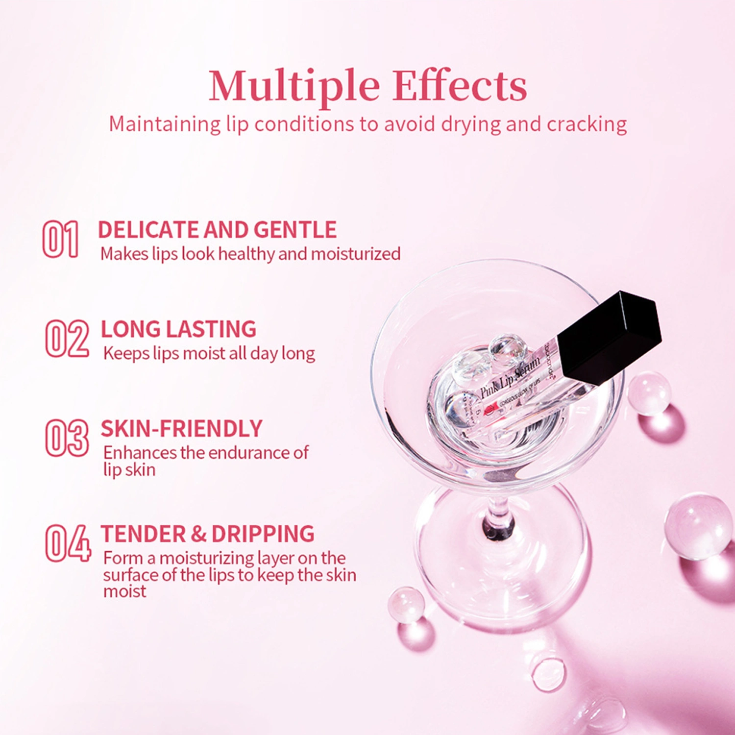 Pink Lip Oil Color Change Lip Oil, Clear Lip Gloss Tender Lip Dew