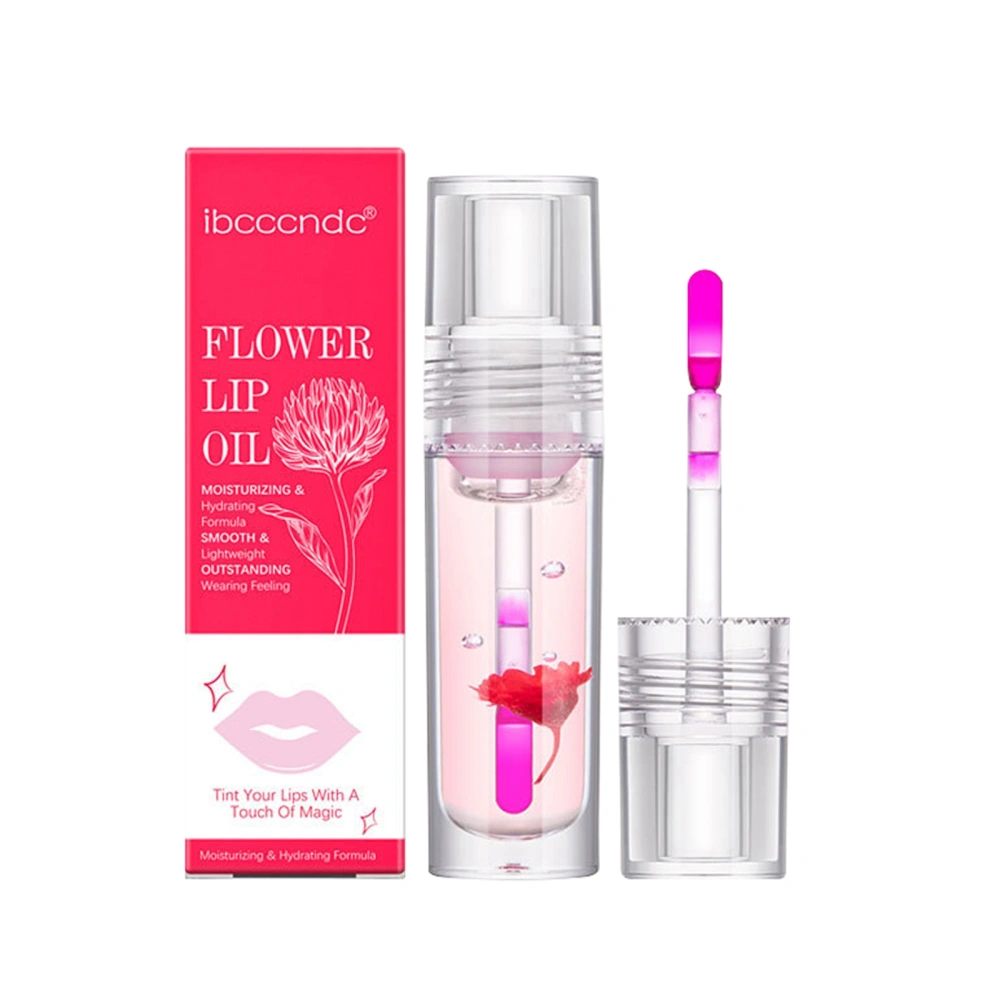 Color Changing Lip Gloss for Women Moisturizing & Care Flower Lip Oil