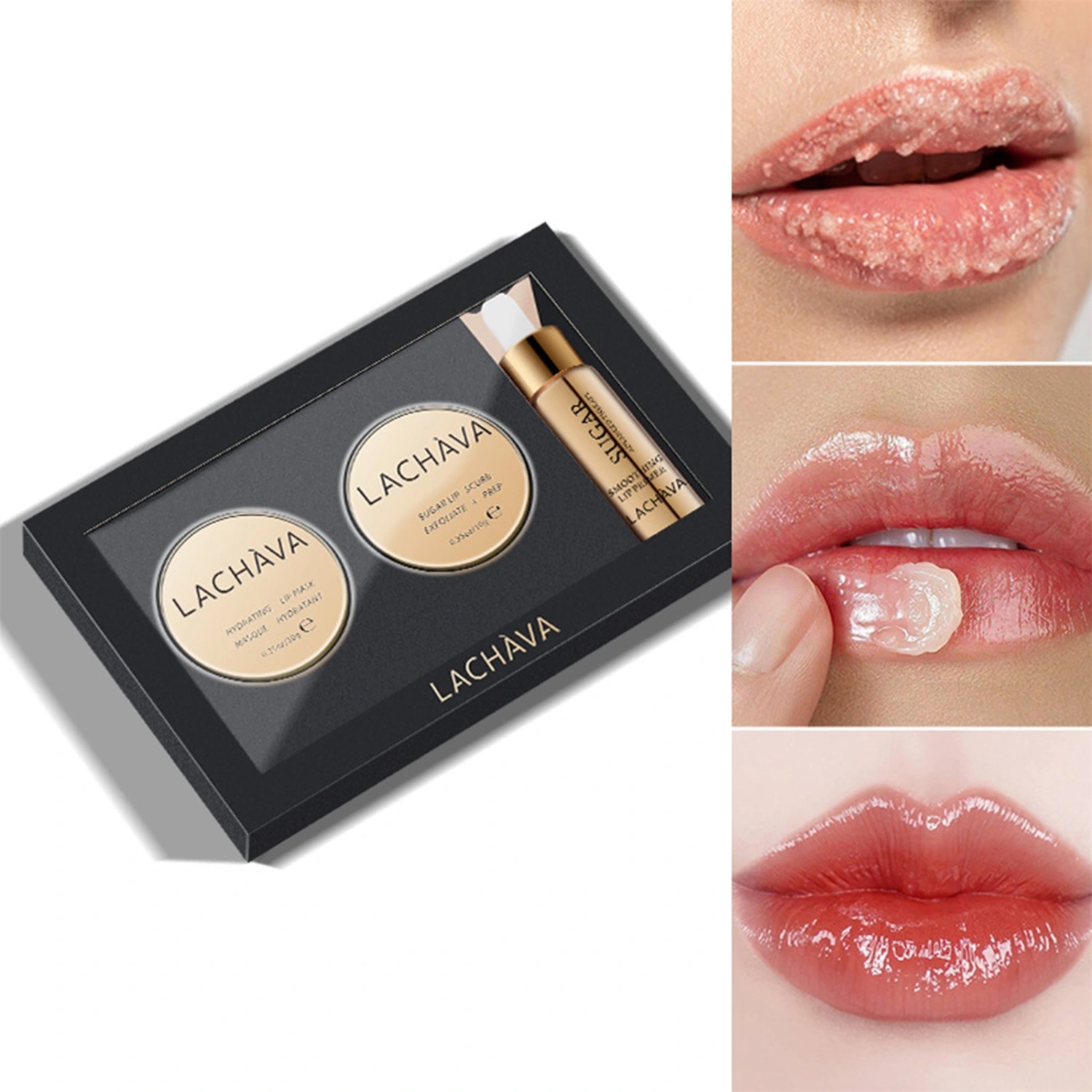 3Pcs Lip Care Kit Lip Mask Lip Scrub Lip Oil for Shiny Nourishing Lips