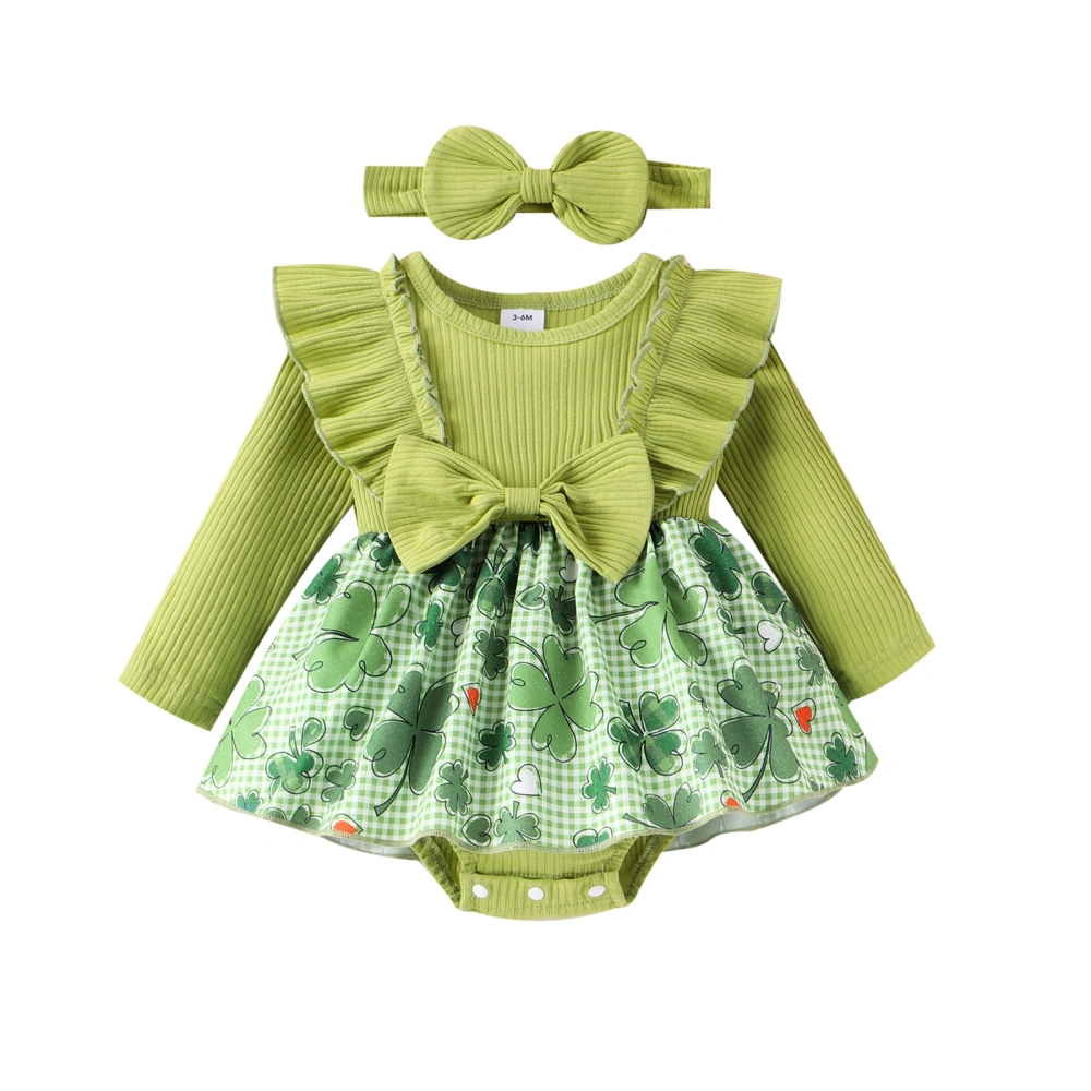 Baby Girls Rompers Dress Ireland Festival Clothes with Headband