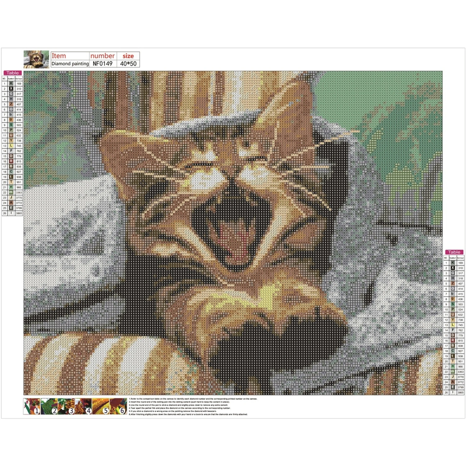 Cat Diamond Painting Kit, Full Drill 5D DIY Art Craft Home Decor