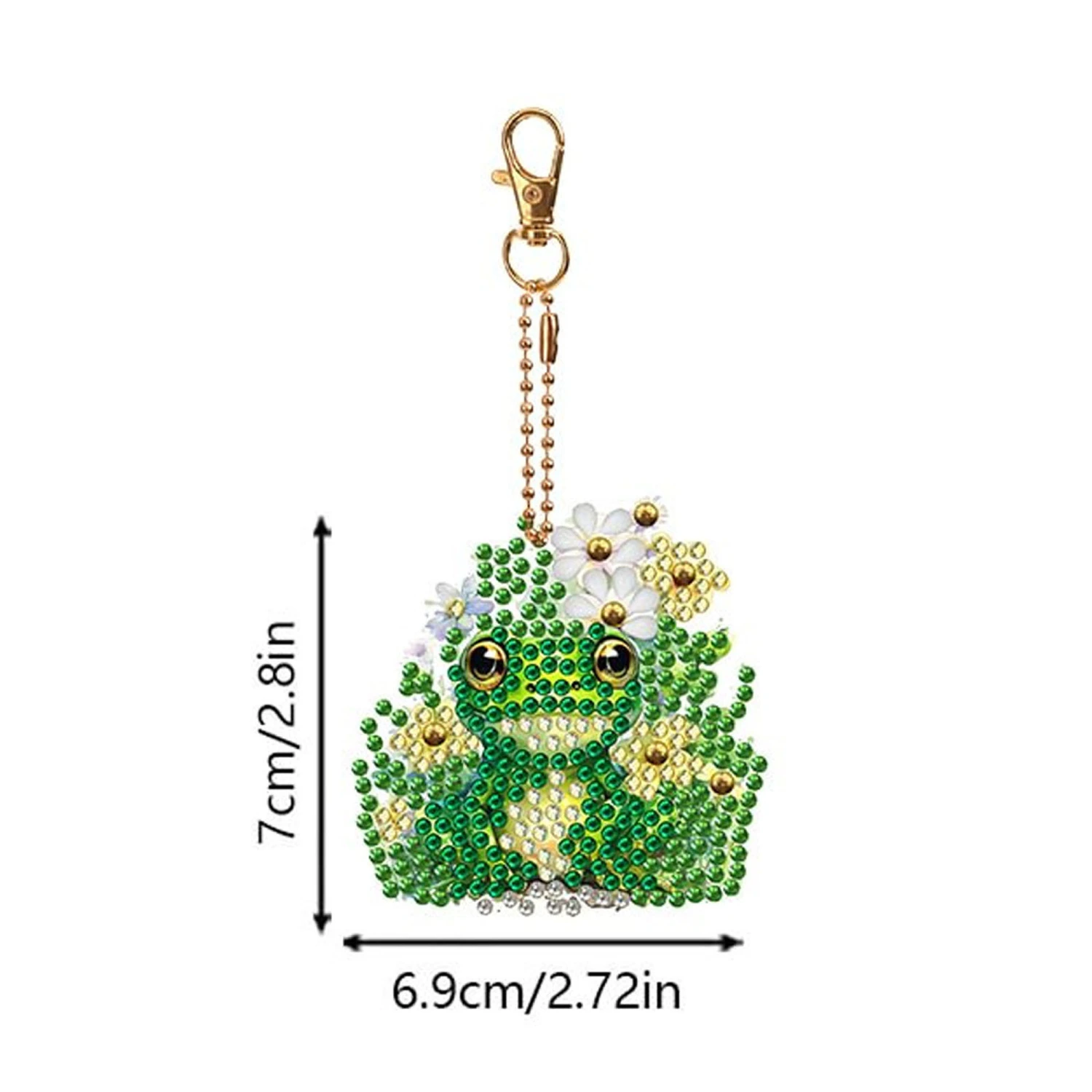 Frog Diamond Painting Keychains Double Sided DIY Full Drill Key Chains