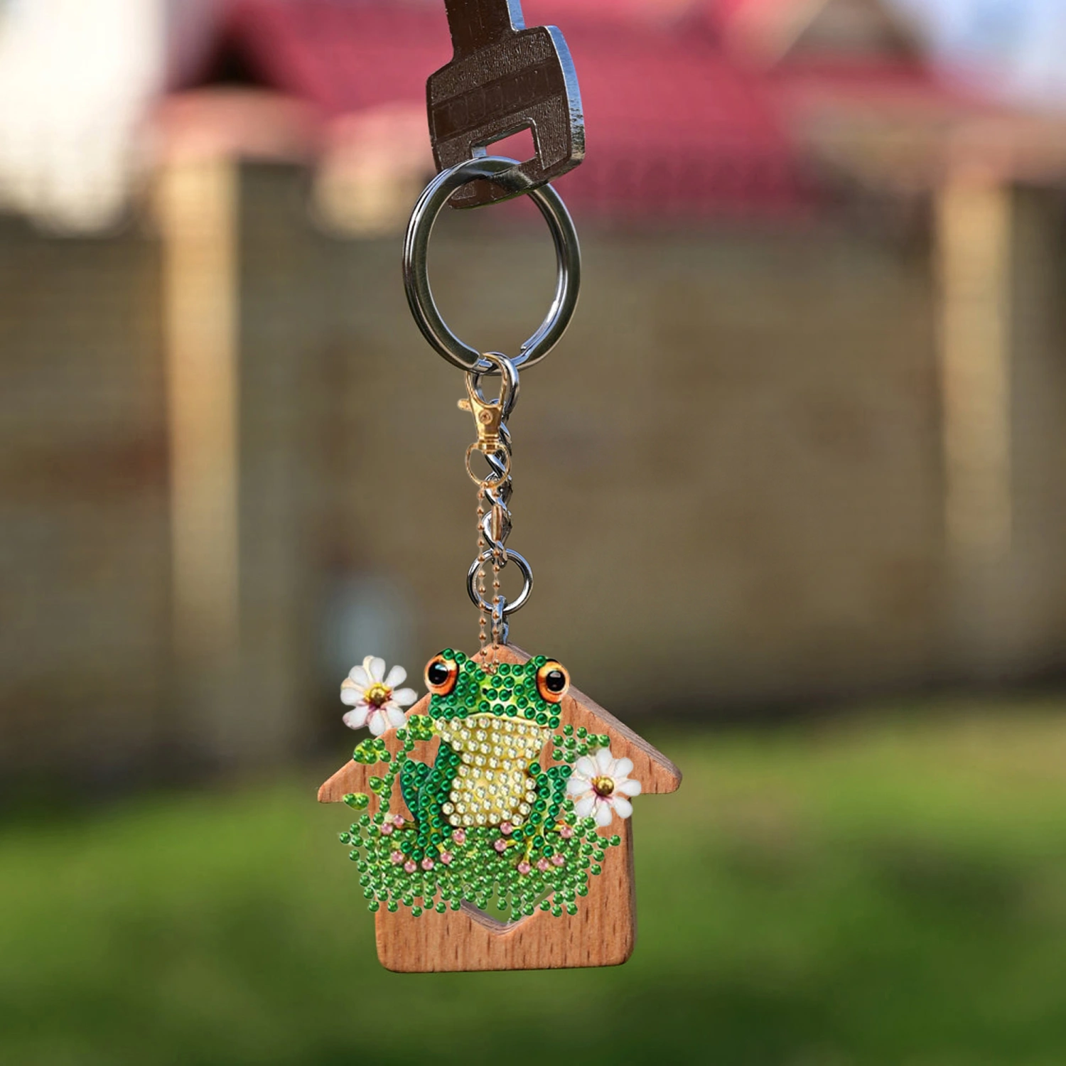 Frog Diamond Painting Keychains Double Sided DIY Full Drill Key Chains