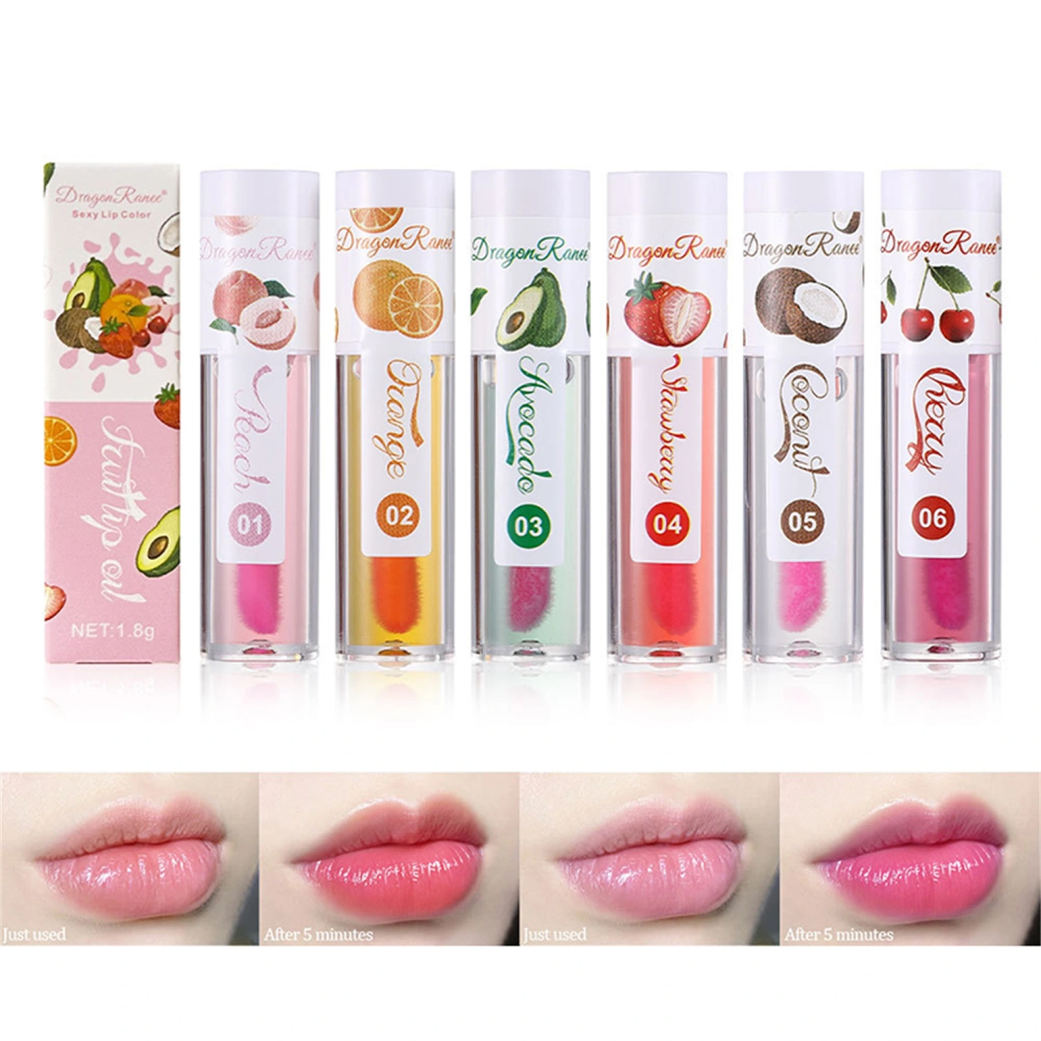 Color Changing Lip Oil Moisturizing Lip Plumper Tinted Lip Oil