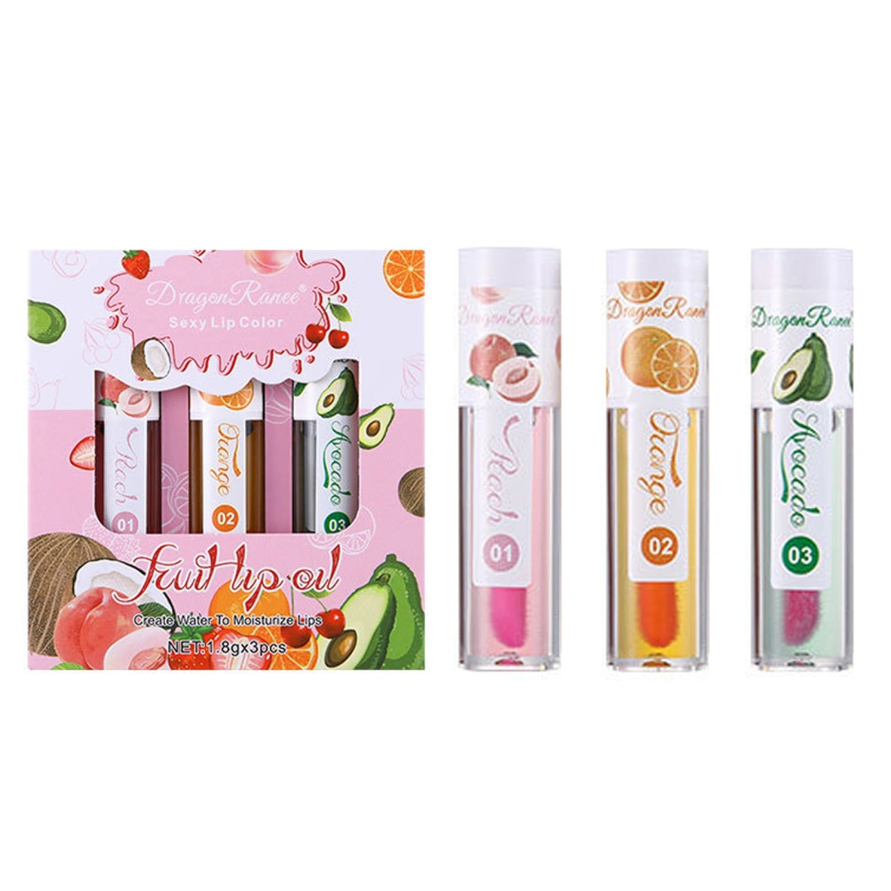 Lip Gloss Set, Thermal Discoloration Fruit Lip Oil Essential Oil