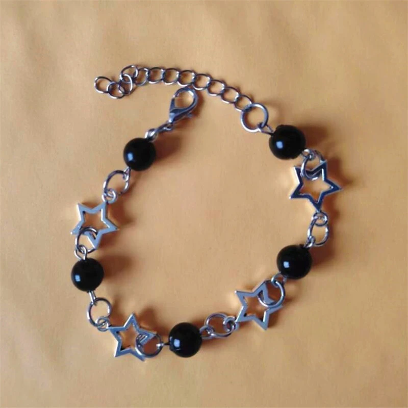 Punk Hollow Five-pointed Star Bracelet Pearl Bracelet