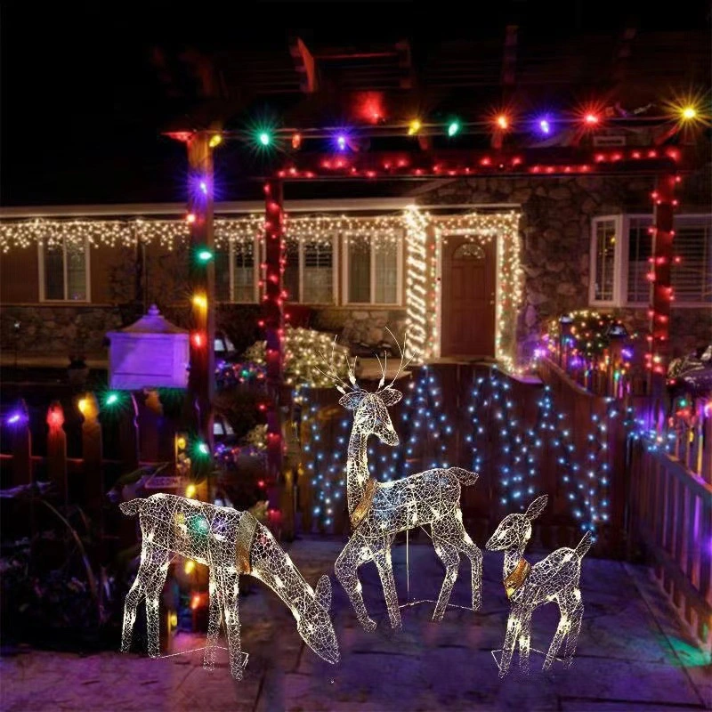 Christmas Elk Decoration Diy Ornament Led Luminous